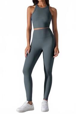 NEW SODALEMON sleevless yoga tank top in gray